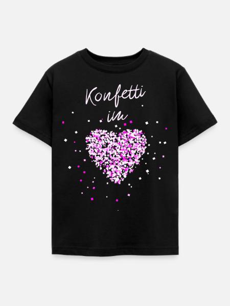 Konfetti im Herzen - Kinder T-Shirt - Schwarz