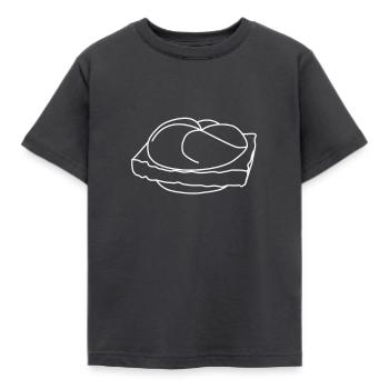 Leberkäse Leberkas Brötchen Fleischkäse - Kinder T-Shirt - Dunkelgrau - Vorne - AI Model Kid Female (0cm)