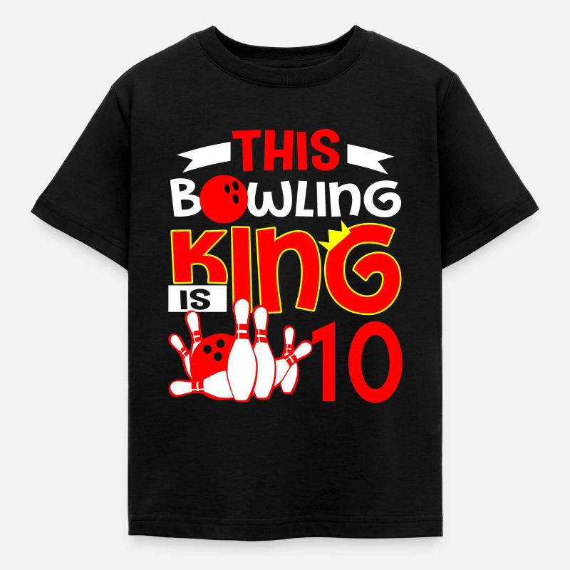 This Bowling King Is 10 Years Old - Kids' T-Shirt - black