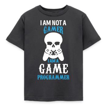 Programmer - I am a game Programmer - Kinder T-Shirt - Dunkelgrau - Vorne - AI Model Kid Female (0cm)