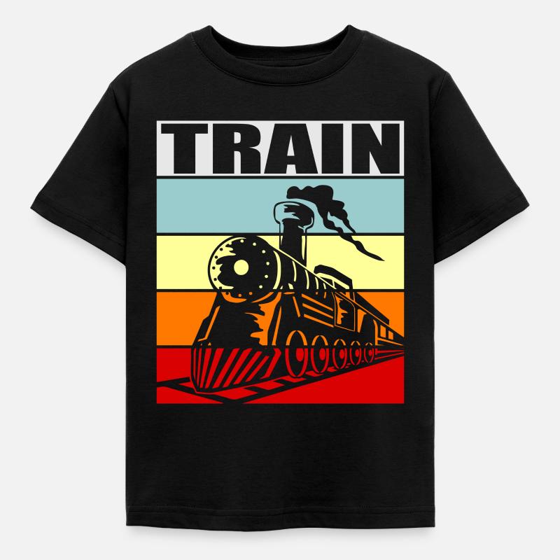train - Kids' T-Shirt - black