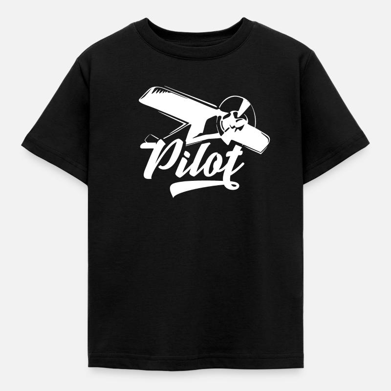 Pilot - Kinder T-Shirt - Schwarz