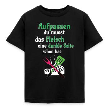 Grillen Aufpassen du musst das Fleisch eine dunkle - Kinder T-Shirt - Schwarz - Vorne - AI Model Kid Female (0cm)