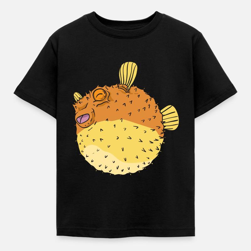 Pufferfish - Kids' T-Shirt - black