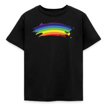 Scratched rainbow - Kids' T-Shirt - black - Front - AI Model Kid Female (0cm)