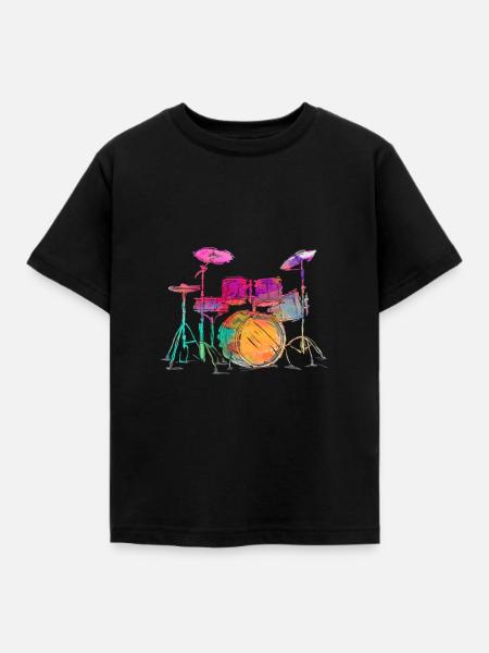Drummer - Kinder T-Shirt - Schwarz