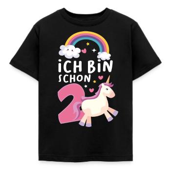 2. Geburtstag Mädchen 2 Jahre Einhorn Geschenk - Kinder T-Shirt - Schwarz - Vorne - AI Model Kid Female (0cm)