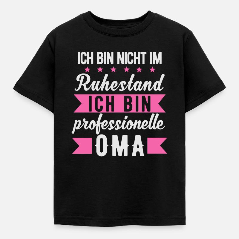 Oma Rente Ruhestand - Kinder T-Shirt - Schwarz