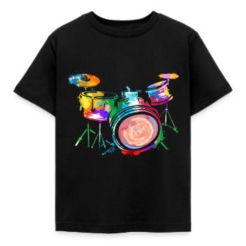 Le batteur - T-shirt Enfant - noir - Devant - AI Model Kid Female (0cm)