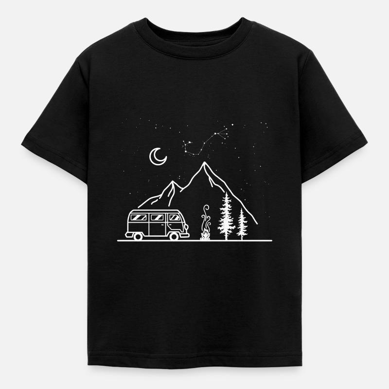 Ciel étoilé Caravan Feu de camp Cadeau - T-shirt Enfant - noir