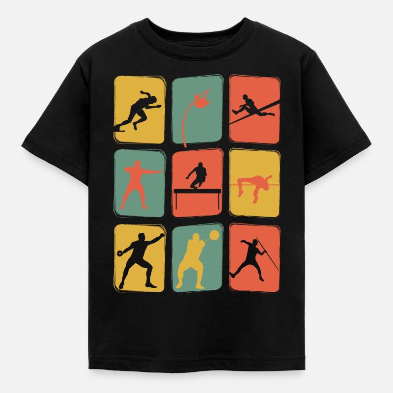 Athlétisme Vintage Rétro Athlétisme - T-shirt Enfant - noir