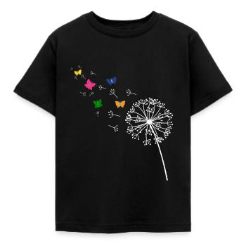 Pusteblume - Kinder T-Shirt - Schwarz - Vorne - AI Model Kid Female (0cm)
