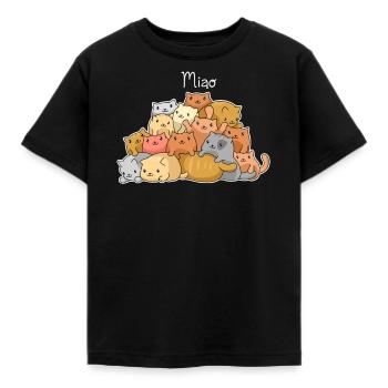 Tas de chats mignons dans un style kawaii - kawaii - T-shirt Enfant - noir - Devant - AI Model Kid Female (0cm)