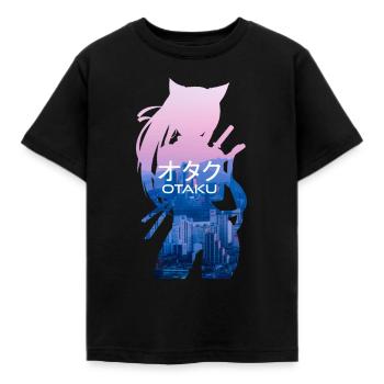 Anime cosplay otaku neko silhouette - T-shirt Enfant - noir - Devant - AI Model Kid Female (0cm)
