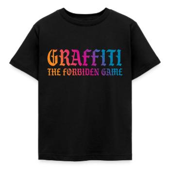 graffiti - Kids' T-Shirt - black - Front - AI Model Kid Female (0cm)