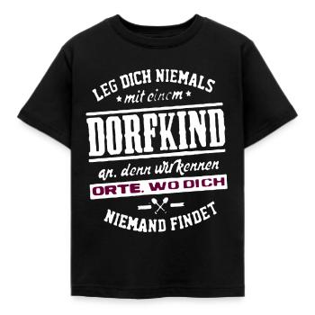 Dorfkind Dorfkinder Dorf Dörfer Dorfkind - Kinder T-Shirt - Schwarz - Vorne - AI Model Kid Female (0cm)