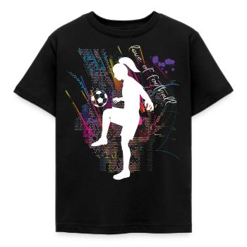 Football Women's Football Silhouette Footballer - Kids' T-Shirt - black - Front - AI Model Kid Female (0cm)