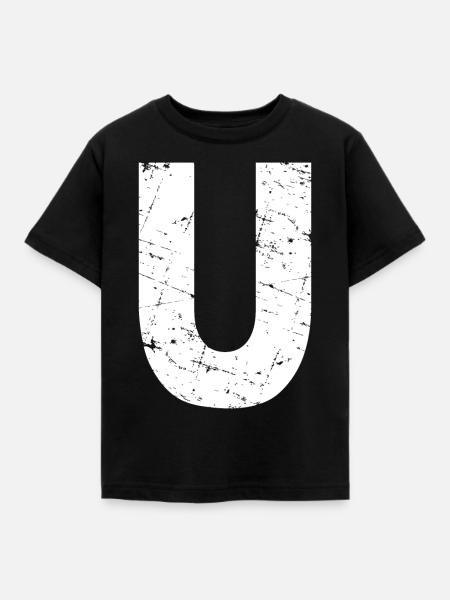 U Buchstabe - Kinder T-Shirt - Schwarz