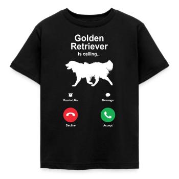 Golden Retriever - Kinder T-Shirt - Schwarz - Vorne - AI Model Kid Female (0cm)