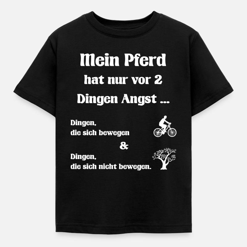 Pferd Angst I Pferdespruch Geschenk - Kinder T-Shirt - Schwarz