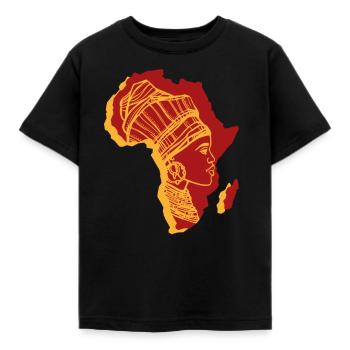 Mama Afrique Afrique carte contour femme africaine - T-shirt Enfant - noir - Devant - AI Model Kid Female (0cm)