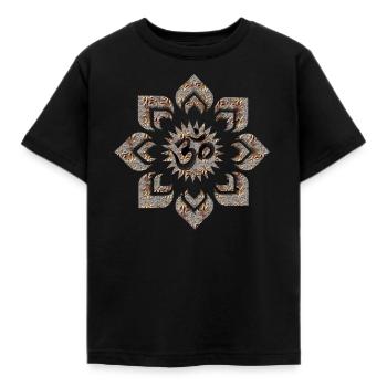 mandala om - Kinder T-Shirt - Schwarz - Vorne - AI Model Kid Female (0cm)