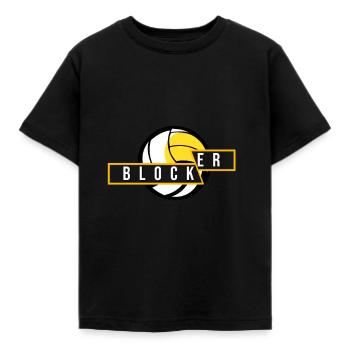 Volleyball Blocker - Kinder T-Shirt - Schwarz - Vorne - AI Model Kid Female (0cm)