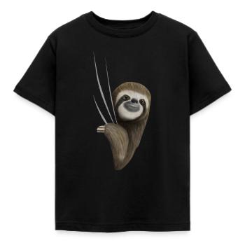 Faultier Faultiere Faultierliebhaber Geschenk - Kinder T-Shirt - Schwarz - Vorne - AI Model Kid Female (0cm)