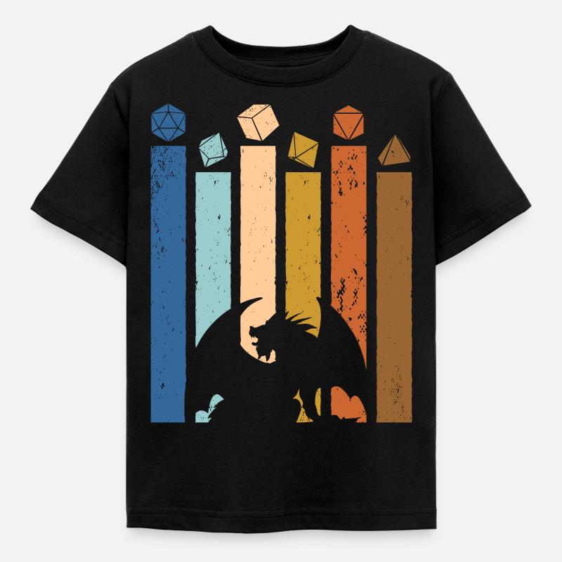 R20 de dés rétro R20 de table RPG de table - T-shirt Enfant - noir