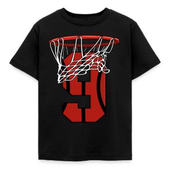 9 Jahre Basketball Geburtstag - Bball - Kinder T-Shirt - Schwarz - Vorne - AI Model Kid Female (0cm)