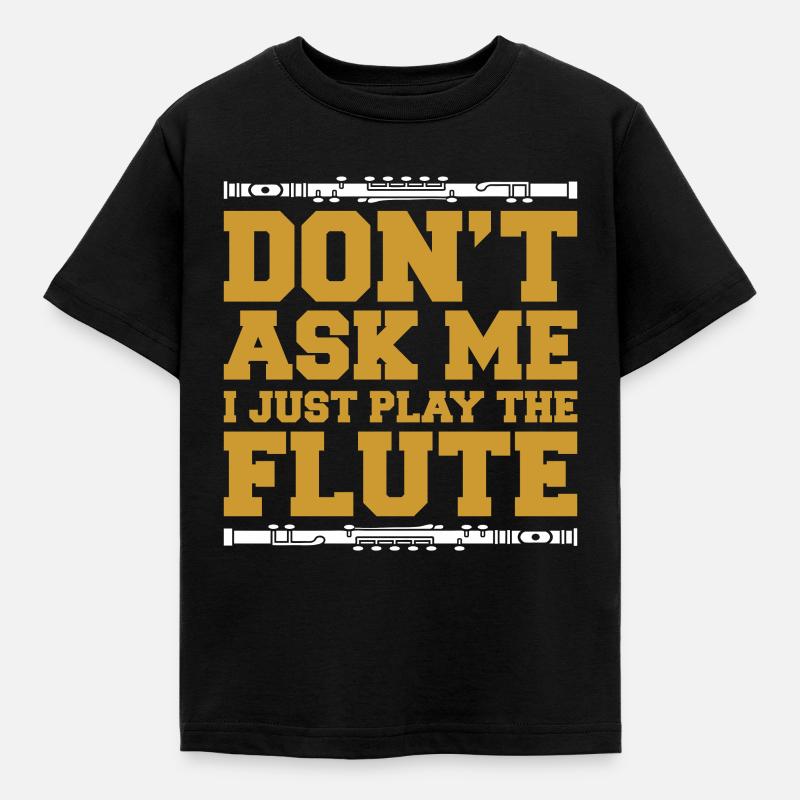 Flöte - Kinder T-Shirt - Schwarz
