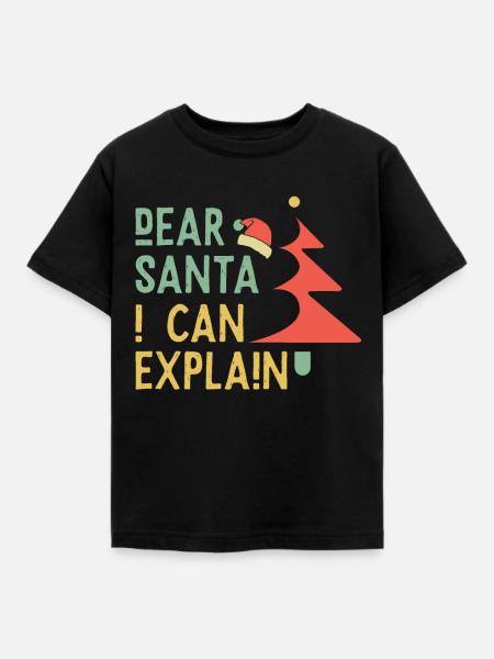 Cher Père Noël, je peux expliquer - Noël - T-shirt Enfant - noir