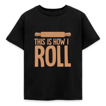 C'est comme ça que je roule - boulangerie - T-shirt Enfant - noir - Devant - AI Model Kid Female (0cm)