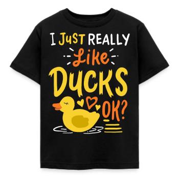 Eend plastic eend gele badeend - Kinderen T-shirt - zwart - Voor - AI Model Kid Female (0cm)