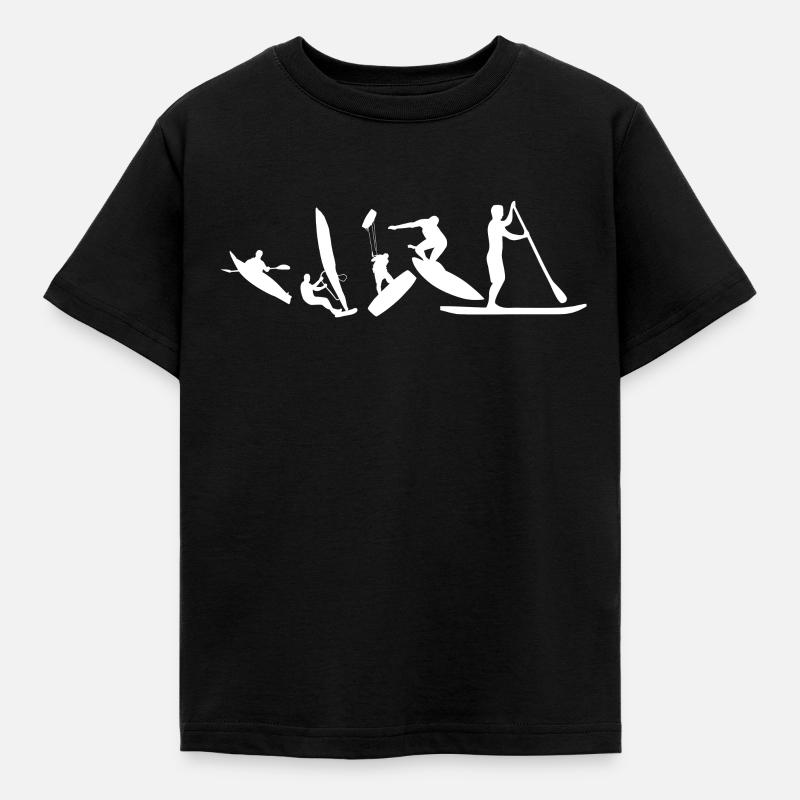 Stand Up Paddling Surf Evolution Urlaub Sommer - Kinder T-Shirt - Schwarz