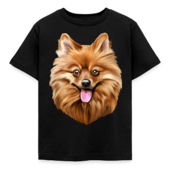 Spitz Hund - Kinder T-Shirt - Schwarz - Vorne - AI Model Kid Female (0cm)