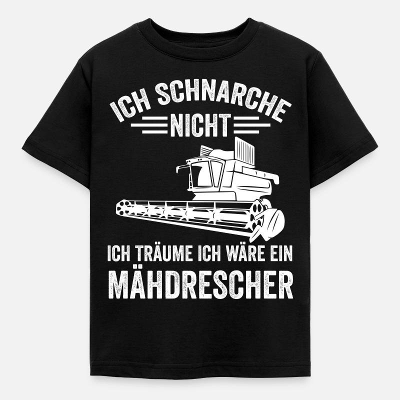 Mähdrescher Acker Landwirt Bauer Traktor Agrar - Kinder T-Shirt - Schwarz
