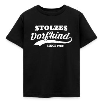 Stolzes Dorf-kind since 1980 Jahrgang Geburtsjahr - Kinder T-Shirt - Schwarz - Vorne - AI Model Kid Female (0cm)