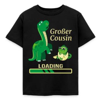 Kinder Süßes Großer Cousin Design Dinosaurier - Kinder T-Shirt - Schwarz - Vorne - AI Model Kid Female (0cm)