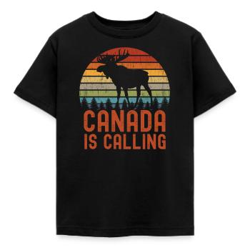 Canada is calling | Vacation Emigration Canada - Kids' T-Shirt - black - Front - AI Model Kid Female (0cm)