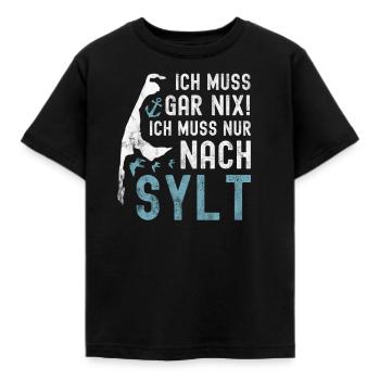 Sylt - Kinder T-Shirt - Schwarz - Vorne - AI Model Kid Female (0cm)