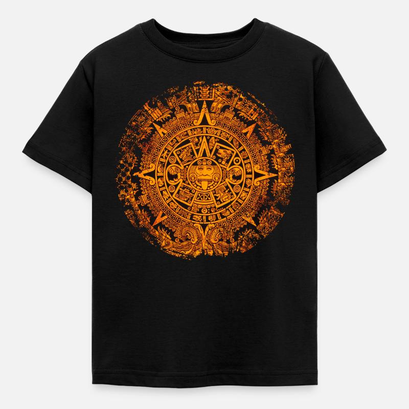 Azteken Mayas Aztekischer Kalender Mexiko - Kinder T-Shirt - Schwarz
