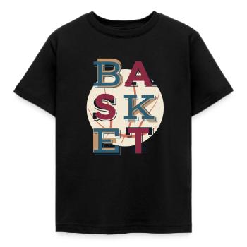 Basket - Basketball - Kinder T-Shirt - Schwarz - Vorne - AI Model Kid Female (0cm)