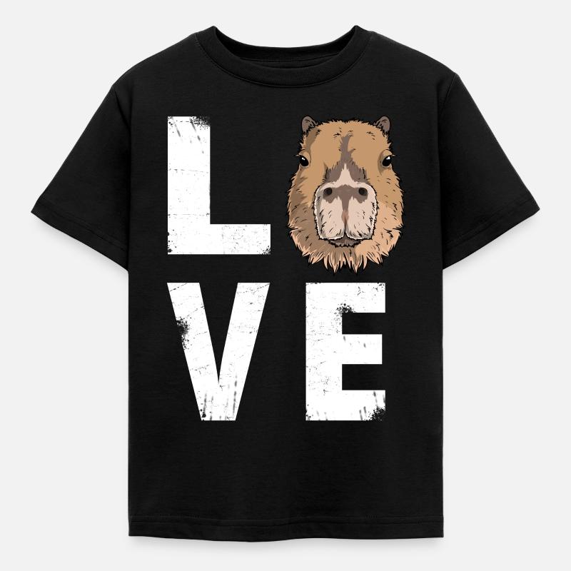 Amour Amant Capybara - T-shirt Enfant - noir