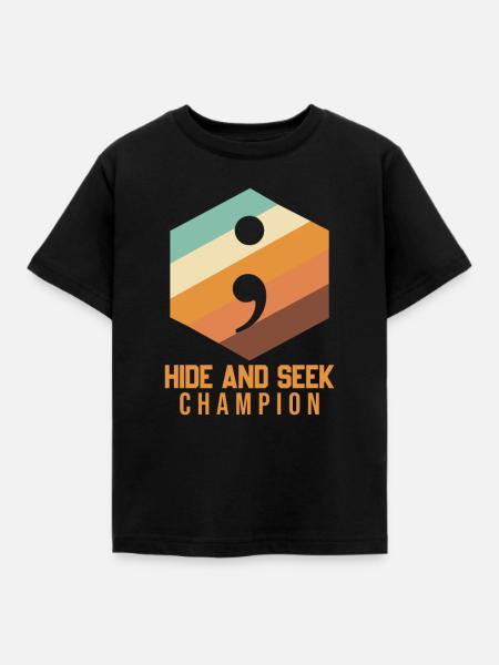 Debugging Champion im Versteckspiel - Kinder T-Shirt - Schwarz
