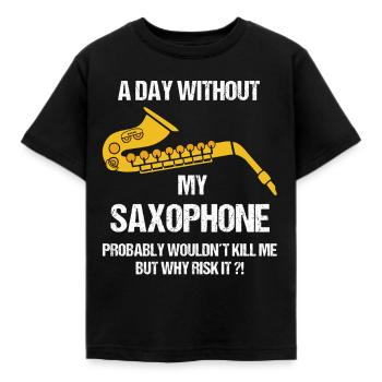 Saxophonist Geschenk Saxophonisten Geschenkidee - Kinder T-Shirt - Schwarz - Vorne - AI Model Kid Female (0cm)