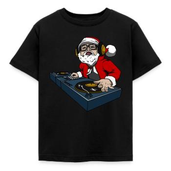 Babbo Natale al dj desk regalo per disc jockey - Maglietta per bambini - nero - Fronte - AI Model Kid Female (0cm)