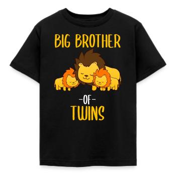Großer Bruder Von Zwillingen Big Bro Löwen - Kinder T-Shirt - Schwarz - Vorne - AI Model Kid Female (0cm)