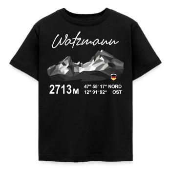 Watzmann Bayern Berchtesgaden Low Poly Montagne - T-shirt Enfant - noir - Devant - AI Model Kid Female (0cm)