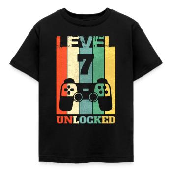 Level 7 Jahre Junge Mann 7. Geburtstag - Kinder T-Shirt - Schwarz - Vorne - AI Model Kid Female (0cm)